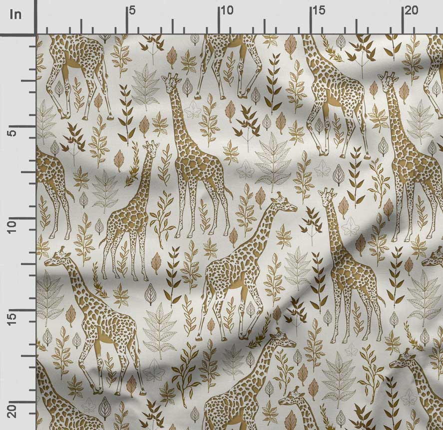 Soimoi Animals Print, Bavlna Cambric, Prošívací tkanina prodávaná The Yard 42 palců široká, bavlněná tkanina střední gramáže, Šicí potřeby,