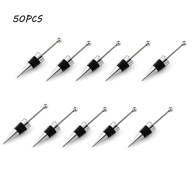 New Design Metal Wine Bottle Stopper DIY Beadable Wine Bottle Stopper Sealed Fresh-keeping Wine Champagne Stopper
