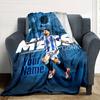 Football Messi Personalized Text Blanket Gift Customizable Blanket Soft Warm Cozy Throw For Picnics Nap Bed Sofa Ideal for All Seasons