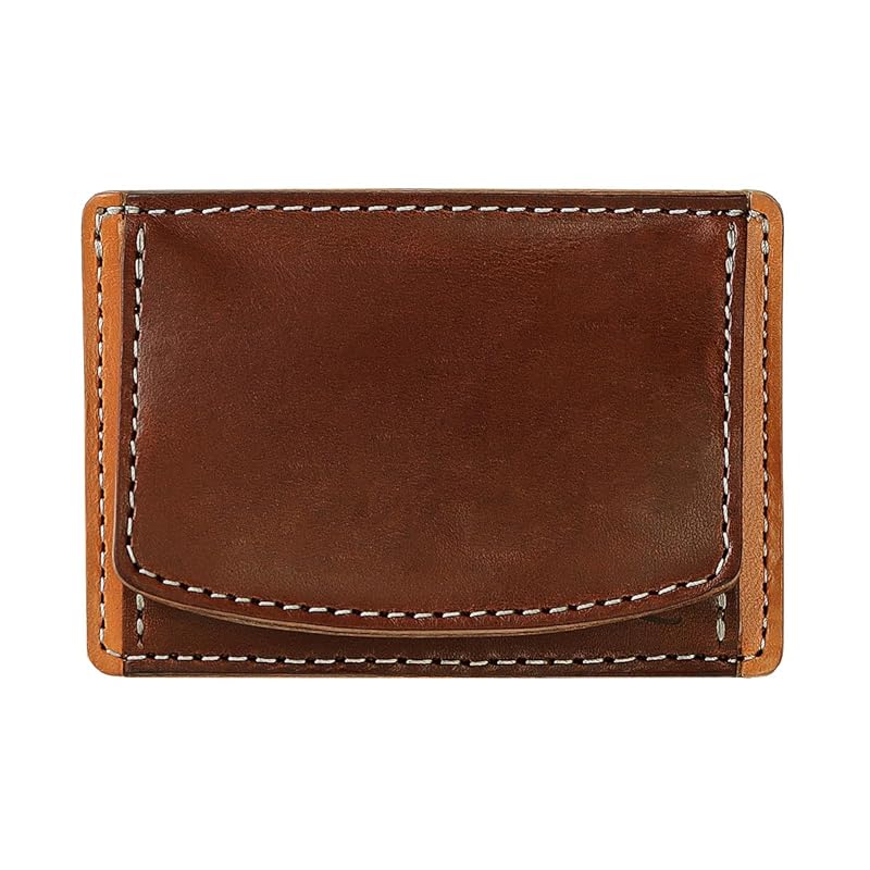 

[Zario Grande] mini wallet men s tochigi leather leather Thin box type coin case card case made in Japan [ZAG-F2001] (Brown x camel)