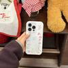 Festive Cute Cartoon White Sparkly Christmas Po Frame Phone Case for iPhone 17 16 15 14 11 12 13 Pro Max Plus Back Cover