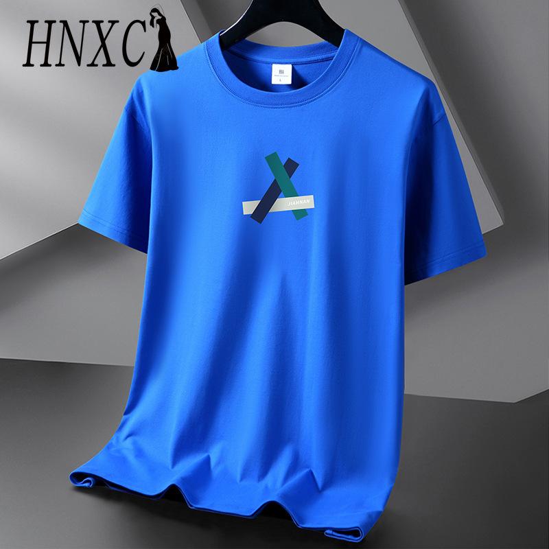 HNXC Puuvillane lühikeste varrukatega T-särk Meeste moodne vaba poolvarrukatega särk trükitud kaastundesärk