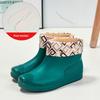 Women's Short Rain Boots - Non-Slip, Waterproof, Fashionable Low-Top Shoes for Outdoor Wear - Comfortable and Trendy.