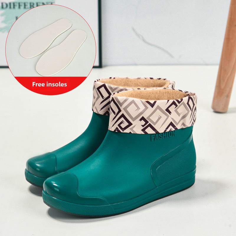 Women's Short Rain Boots - Non-Slip, Waterproof, Fashionable Low-Top Shoes for Outdoor Wear - Comfortable and Trendy.
