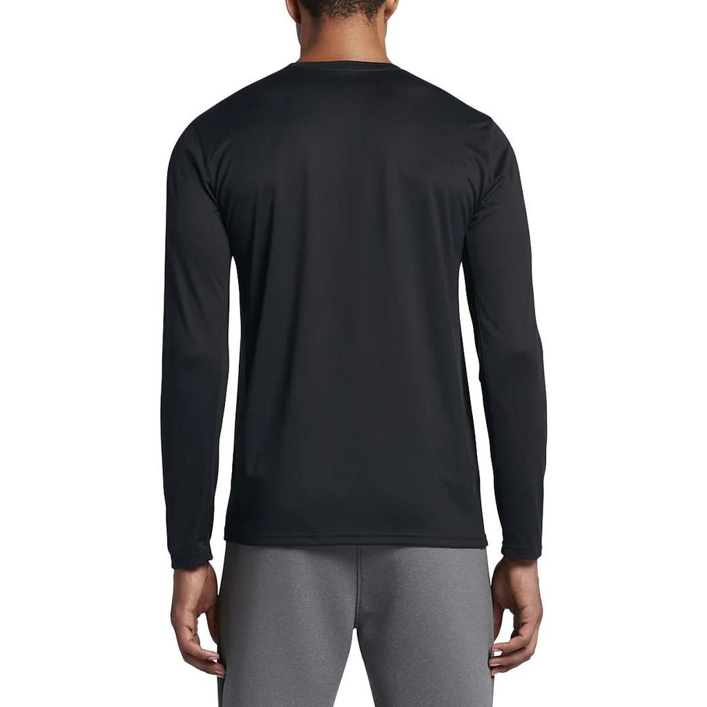 Nike Solid Color Logo Print Crew Neck Long Sleeve T-Shirt Men tops Black 718838-010