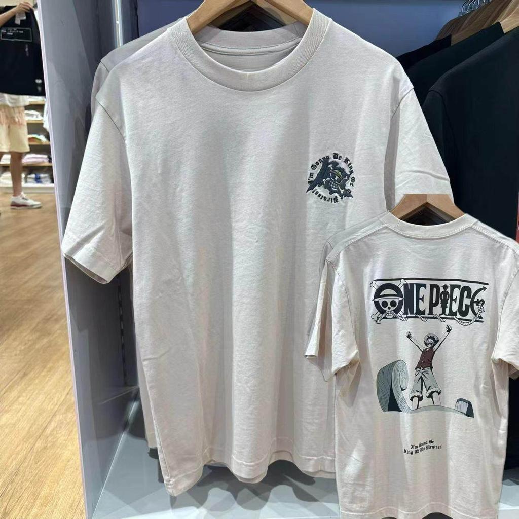 ONE PIECE Tshirt Mens Pure Cotton Casual Round Neck Tshirt Short Sleeve Clothing Summer Sports Casual Short Sleeve Top