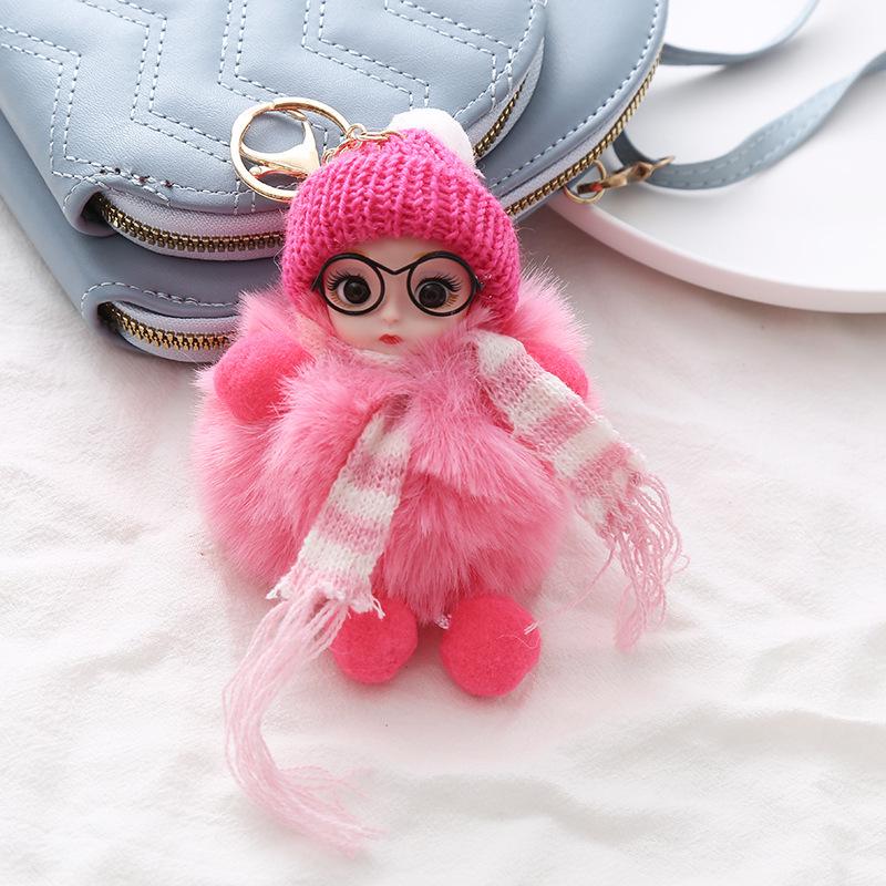 Internet Celebrity Scarf Doll Keychain Plush Pendant: Unisex Bag Charm & Birthday Gift