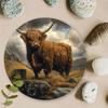 Vintage Highland Cow Metal Wall Art Retro Aluminum Plaque Home Decor 7.87 Inch