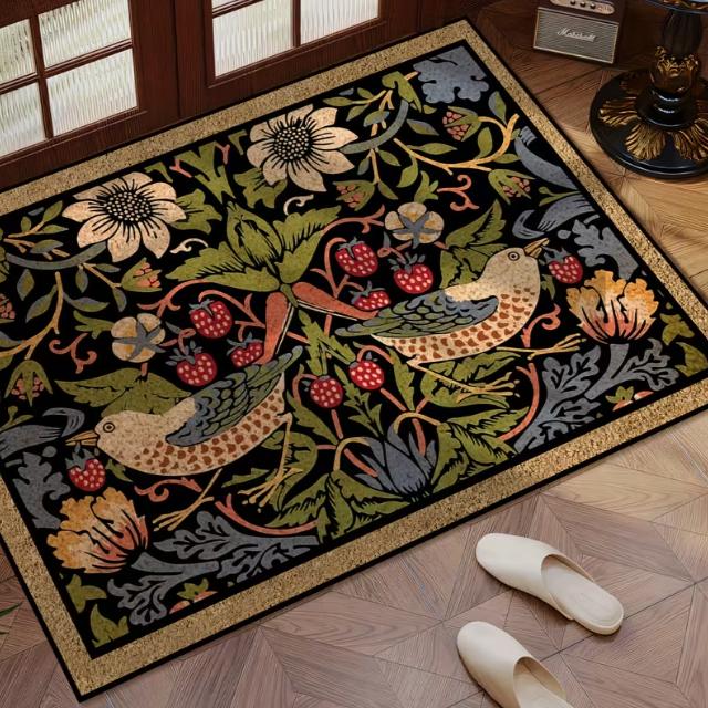 Vibrant Spring Floral Printed Door Mat Soft Perfect for Entrance Living Room Bedroom Bathroom Kitchen and Laundry Home Decor Mat