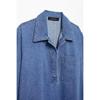 2025 Euro-American Style Denim Open Collar Top & High Waist Wide Leg Pants Set