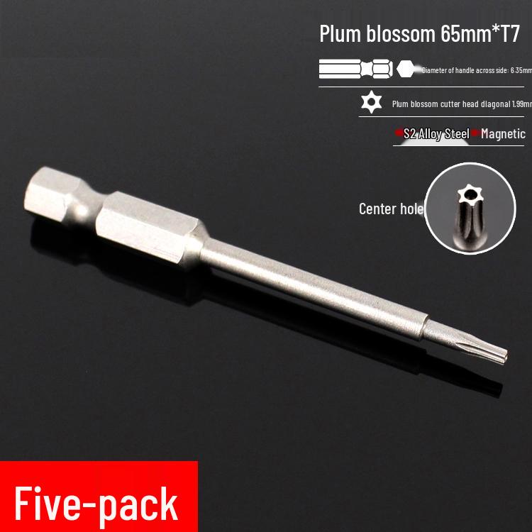 Plum Blossom S2 Magnetic Hex Screwdriver Set - 6.35mm Pneumatic Drill Bit Set