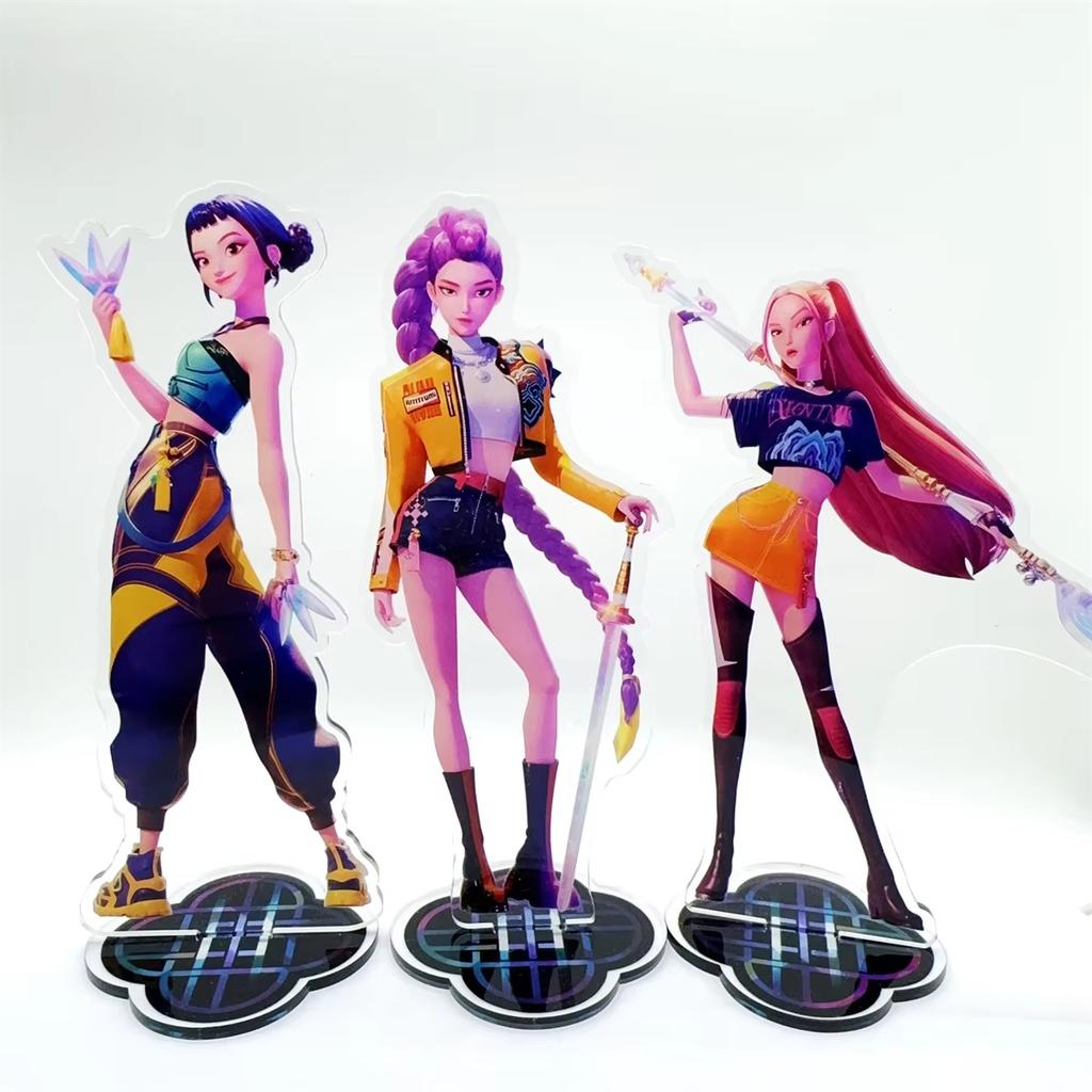 Anime KPop Demon Hunters Figure Acrylic Stand Model Rumi Mira Zoey Birthday Tabletop Decoration Christmas Fans Gifts 15cm