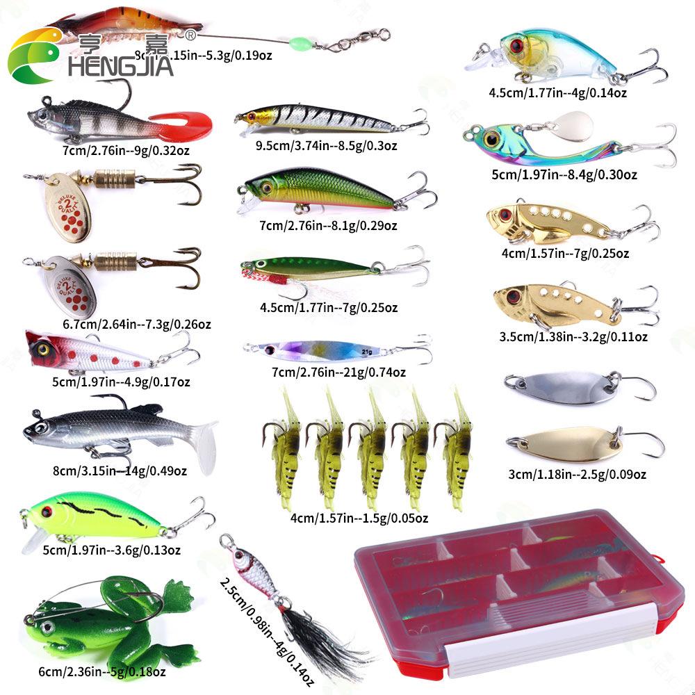 Lure bait set, biomimetic artificial bait, shiny spinnerbait, long-range hard bait, night fishing, specially designed for catchi a set