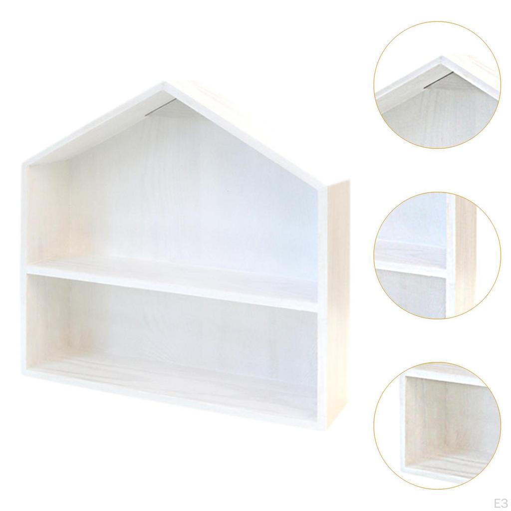 Shadow Box Display Shelf Figure Holder 2 Layer Accessories Rustic Multifunctional Wall Storage Rack