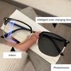 Men Photochromic Glasses Half Frame Finished Myopia Glasses Transparent Color Change Glasses Minus 0 -1.5 -2.0 -4.0