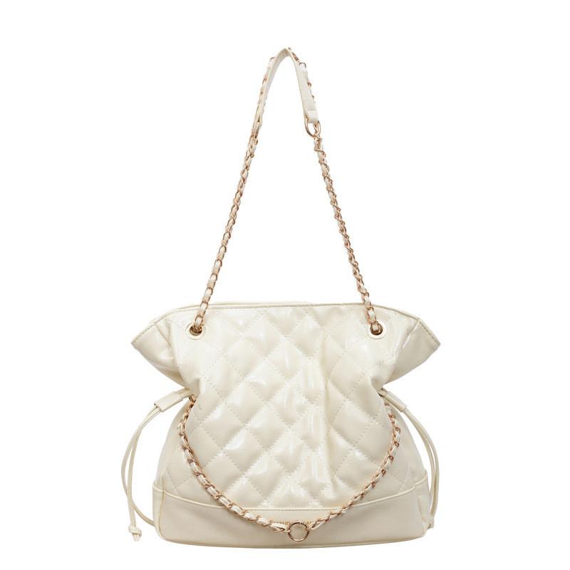 IELGY Oil Wax Leather Chain Underarm Bag Commuter Tote Bag
