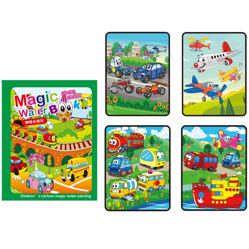 

Волшебная книга Рисование водой Игрушки Монтессори Многоразовая раскраска Волшебная книга для рисования водой Сенсорное раннее образование для детей Transportation