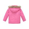 Manteau à capuche amovible pour enfants - Veste à bordure de couleur unie