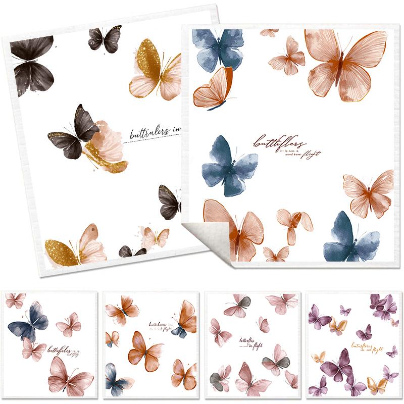 

6PCS Multicolored Butterfly Swedish Dishcloths Kitchen Dish Towels Absorbent Dish Rags Eco-Friendly Washable Cleaning Wipe Cloth 6 PCS разноцветный