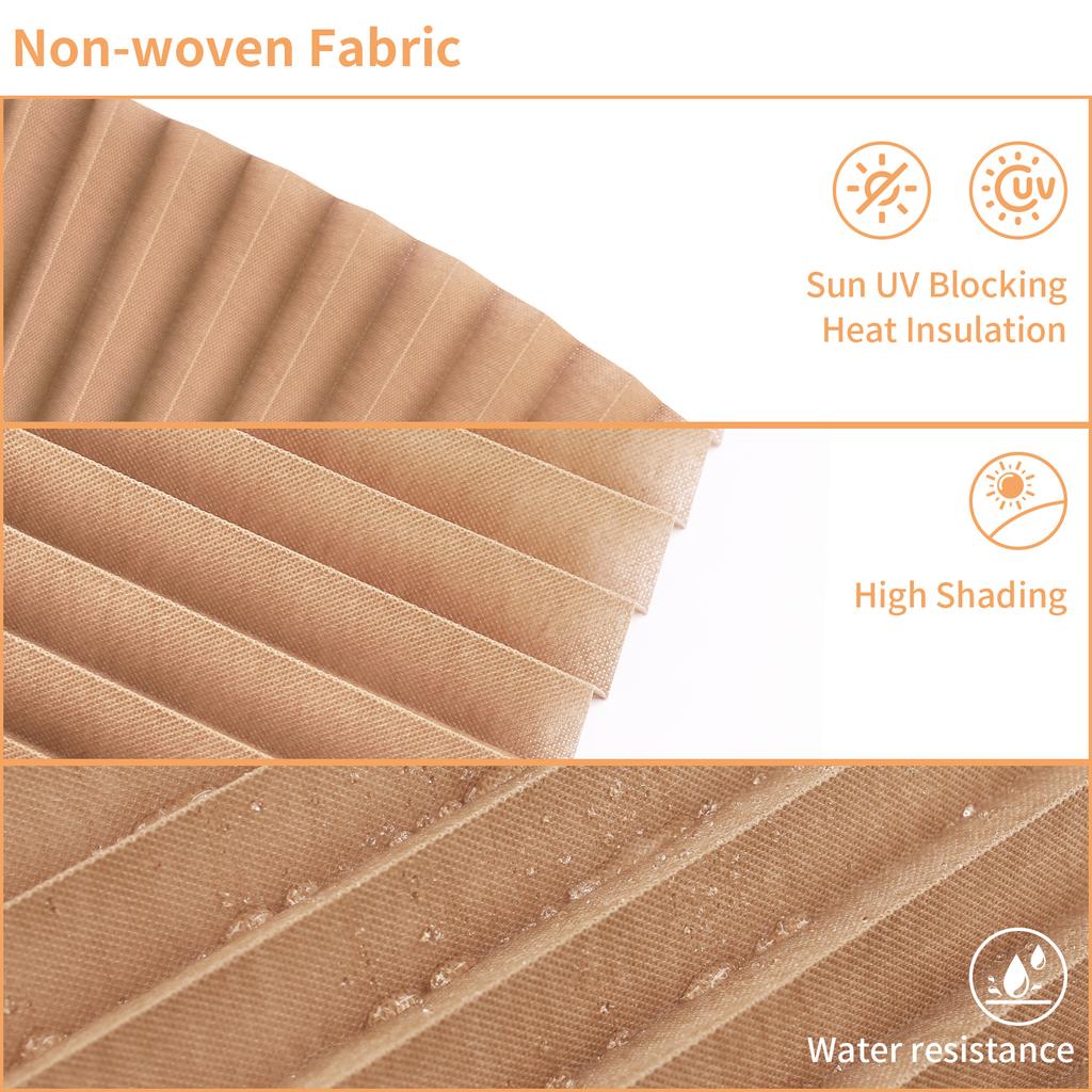 Blind for Window Self Adhesive Pleated Blinds Cordless No Drill Fabric Shutter Room Darkening Shades Blackout Shutters