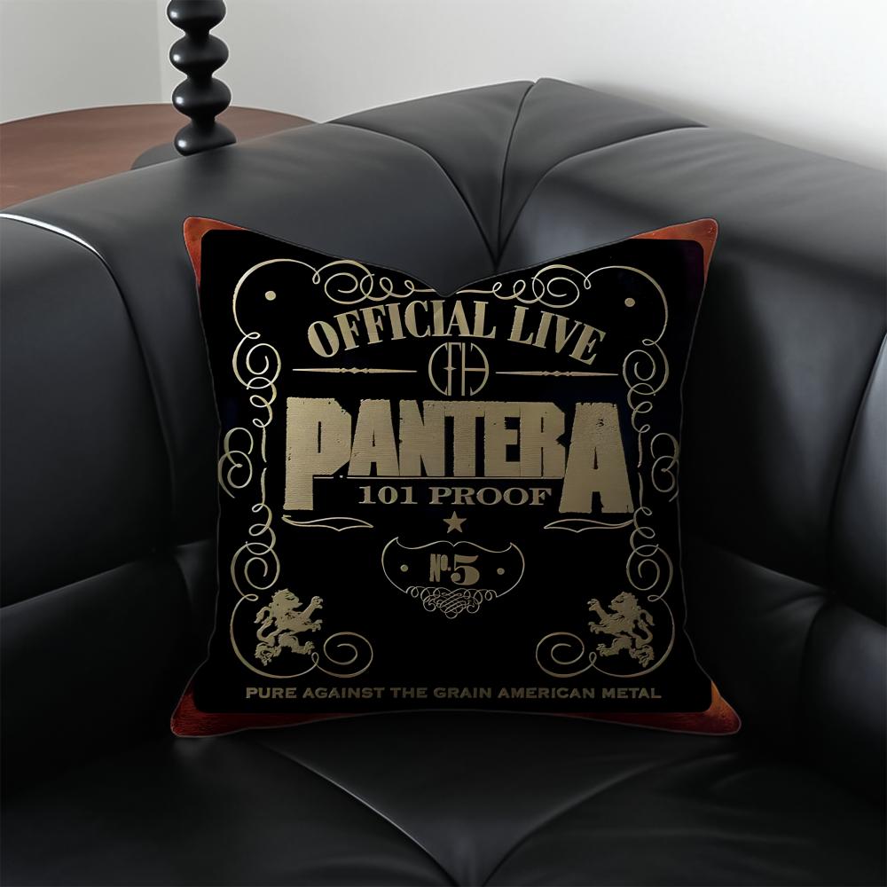 PPantera Band Cushion Cover Pillow Case Antidustmite Invisible Zipper Silky Plush Cushion