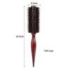 Children's Pig Bristle Round Hair Brush – Wood Handle, Curling Comb, Scalp Massage & Volume Styling for Boys