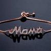 1 Exquisite and Elegant "mom" Letter Bracelet Set with Shiny Zircon, Luxurious Adjustable Drawstring Jewelry Bracelet, Mother's Day Thanksgiving Gift