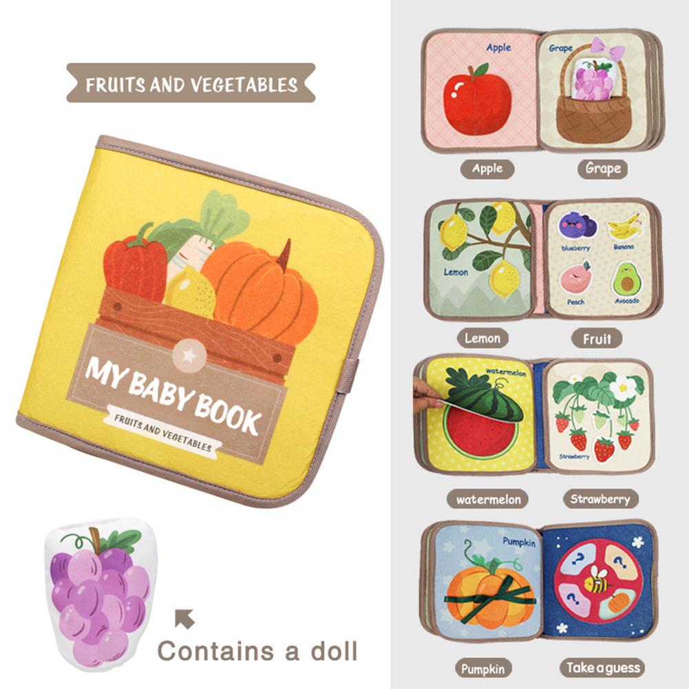 Soft Baby Book Montessori Early Education Quiet Cloth Book Learning Toys for Babies 0-3 Years and Up Enlightenment Puzzle