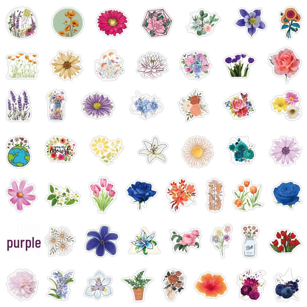 50-100 Assorted Beautiful Floral Graffiti Stickers for Car, Suitcase, and Water Cup - Waterproof and Creative