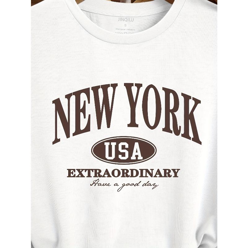 European Size New Arrival 2026 New York Letter Print T-Shirt