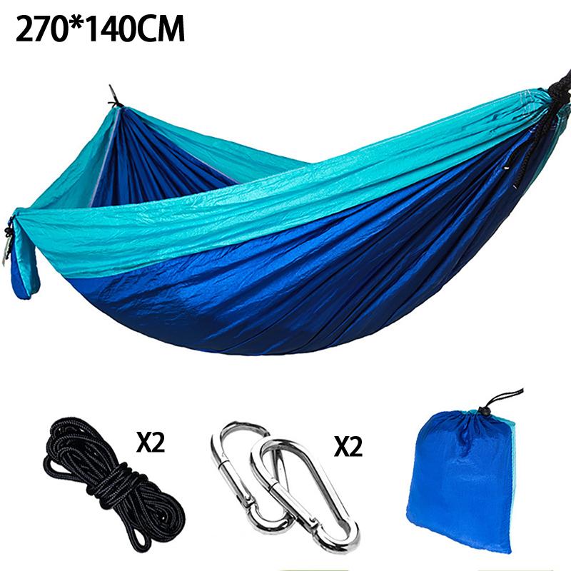 

Camping Hammock Portable Parachute Nylon Hanging Bed With 2 Tree Straps Suitable For Backpacking Beach Courtyard And Terrace