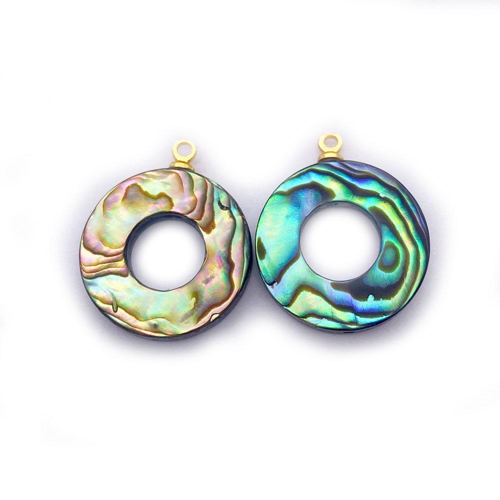 Heart-Shaped Natural Abalone Shell Bezel Pendant for DIY Necklaces