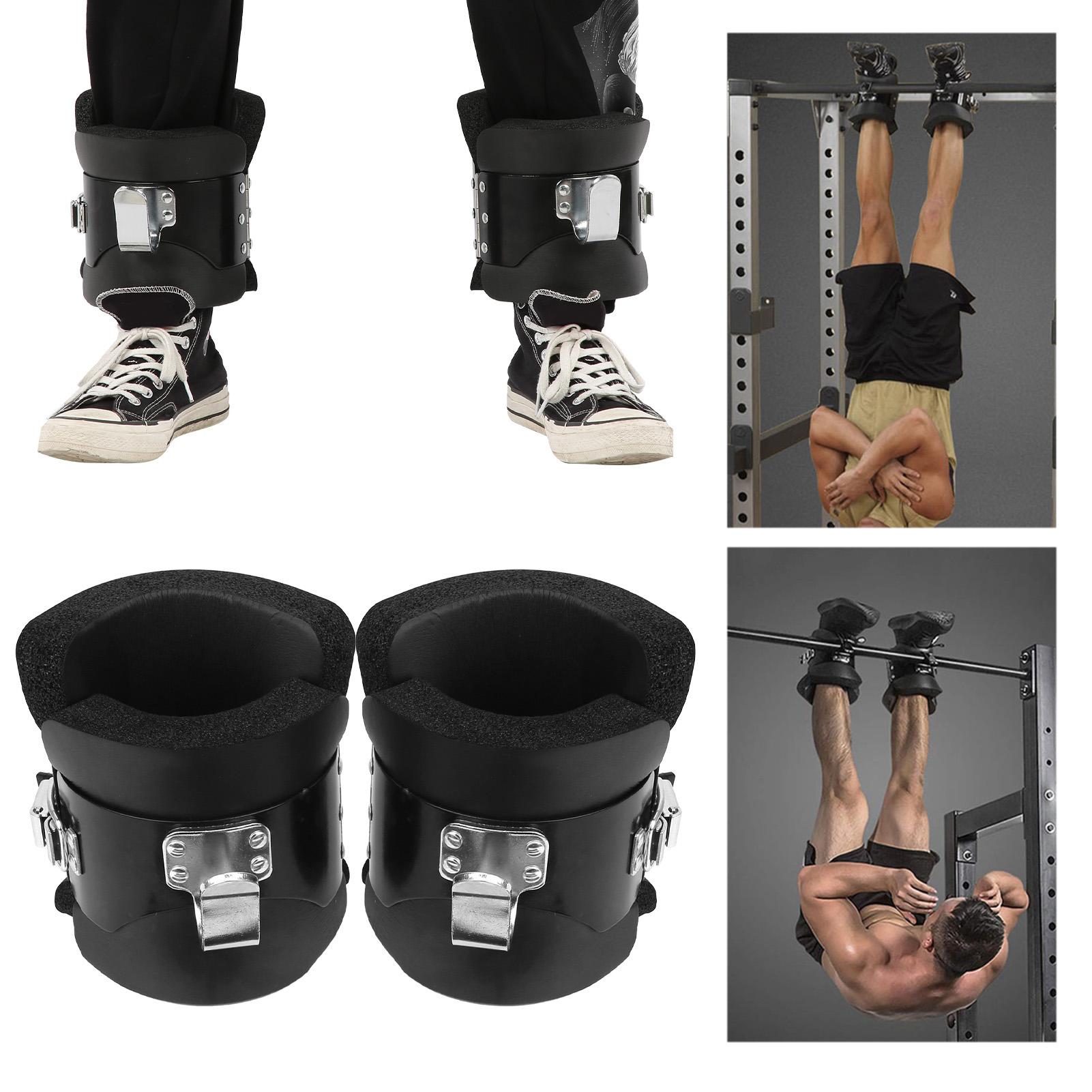 Pair of Hanging Pull Up Boots Anti- Inversion Hang Up Boots for Home Gym Fitness Neck Back Pain Relief Upside Down Shoes nero