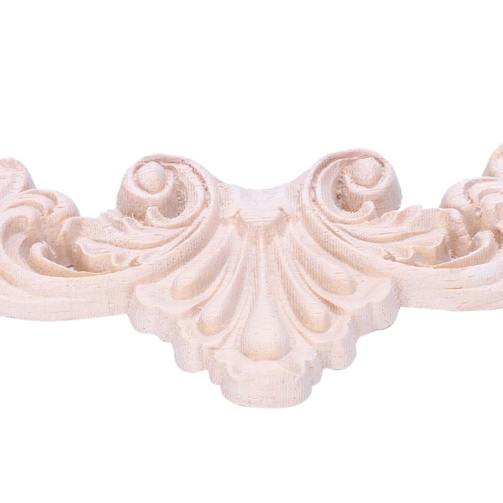 BHBL Wood Carved Corner Onlay Applique Frame Decor Furniture Craft Unpainted Type:20*5cm