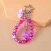 Pretty Handmade Beaded Bracelet Keychain Wristlet Keyring Pendants for Women Girls Handbag Decor DIY Kid's Jewelry Accessories
