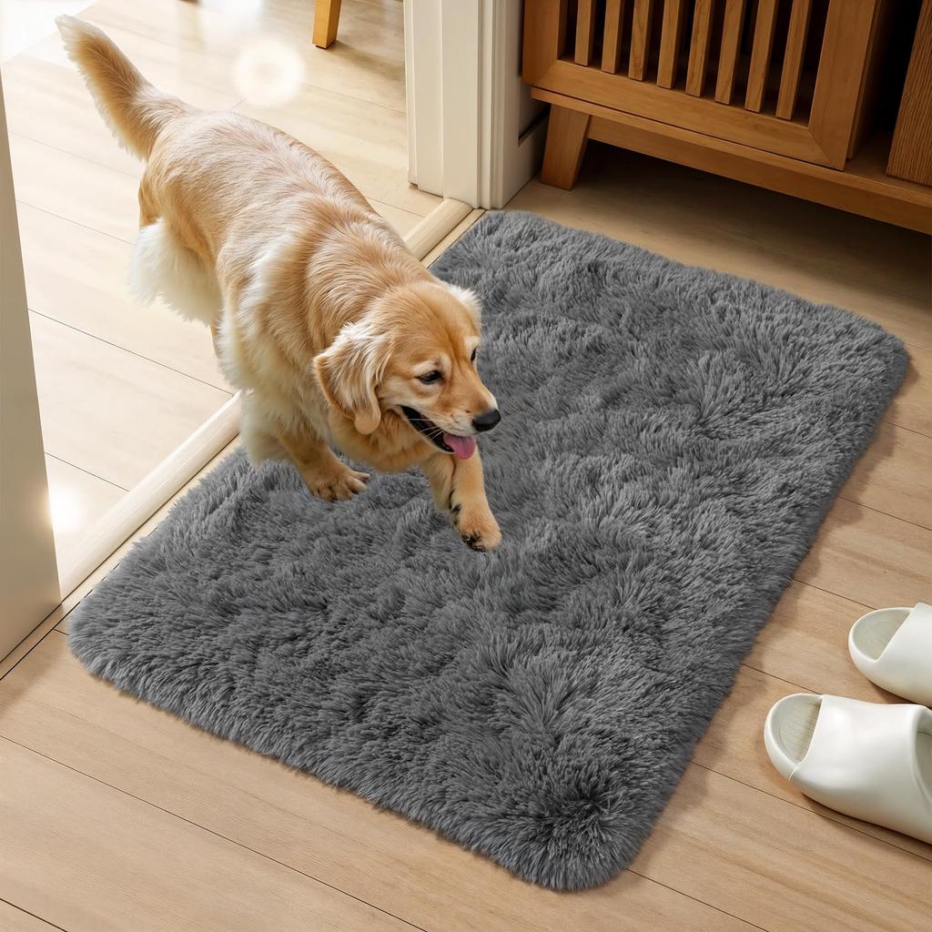 VIKAMA Shaggy Pile Entrance Carpet Soft Bedroom Dorm Bedside Rug Indoor Area Floor Mats Bathroom Doormat Home Decoration