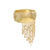 Silver-Tone Plated Tassel Cuff Bracelet Hypoallergenic Material Multi-Layered Chains Wide Band Fringe Bangle
