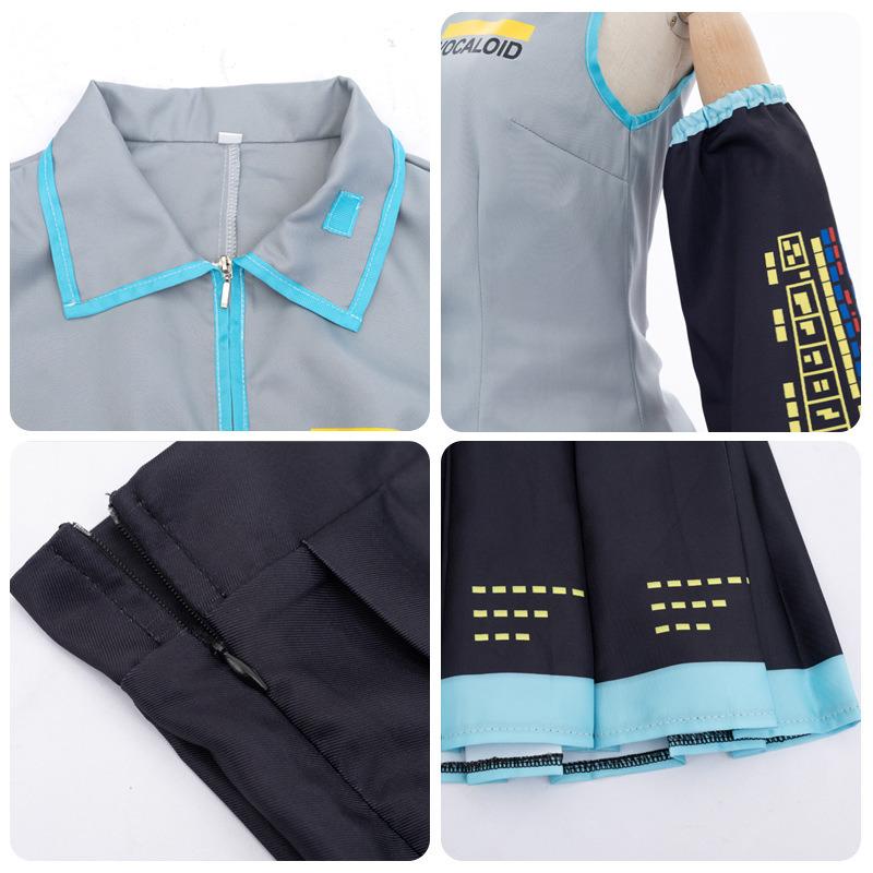 Women's Anime Cosplay Costume Full Set Vocaloid Style Uniform Skirt Suit Sweet Virtual Singer Cosplay Party Festival Outfit S-XXL
