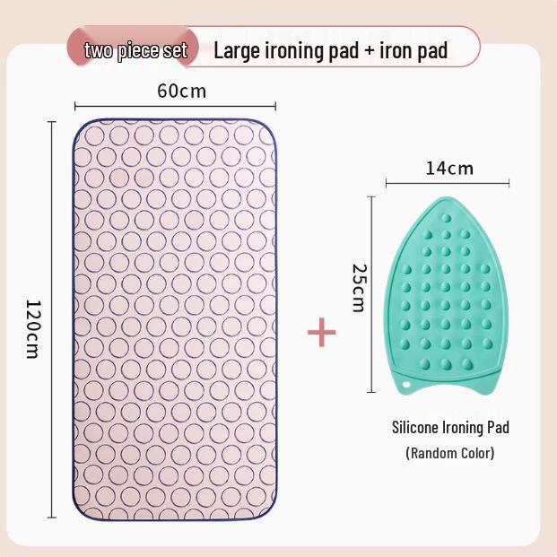 Hanging Heat-Resistant Pink Ironing Pad, Six-Layer Thick, Waterproof & Non-Slip