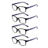 4PCS  Blue Light Glasses Square Reading Glasses TR Reading Glasses Men Blue Light Reader Antifatigue Computer Eyewear +1.0-+4.0