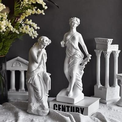 Ancient Greek Soldier&goddess Resin Sculpture ornaments,European Nude Figure,imitation Plaster Statue Gift,home Room Decoration