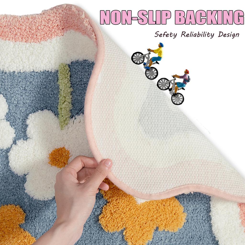 Imitation Cashmere Floor Mats Bathroom Cartoon Absorbent Foot Mats Entrance Easy To Care Door Mats