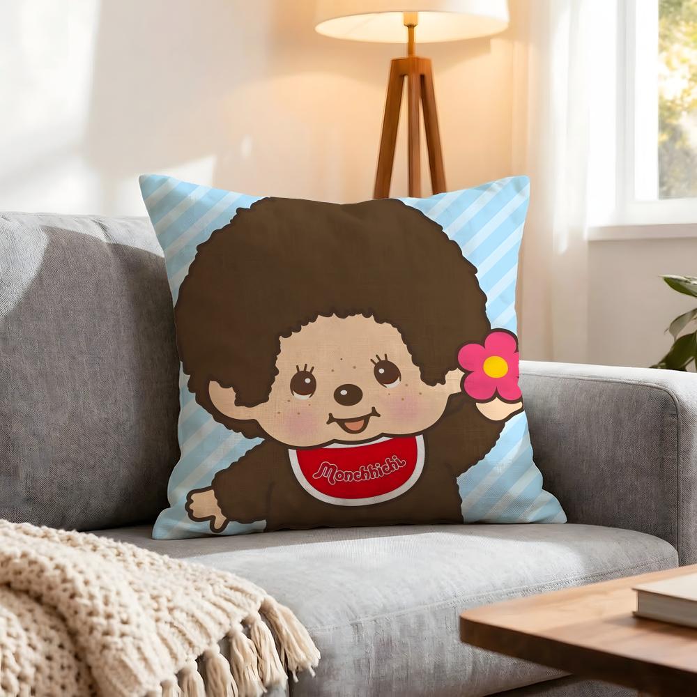 Character Monchhichi Cushion Cover Pcs Decorative Covers Soft Cushion Case for Sofa Couch Decor x x Pillowcases 30X30cm