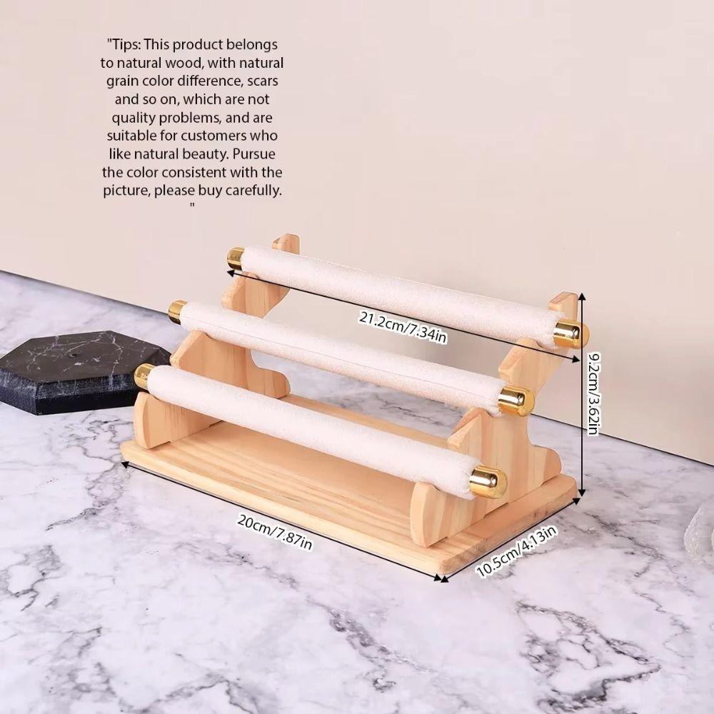 Necklace Bracelet Jewelry Organizer 3-Tier Ring Display Rack Wooden Ring Holder Retail Display