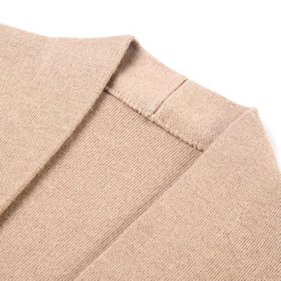 Long Sleeves Pockets Thickened Warm Cardigan Sweater Men Autumn Winter Patchwork Color