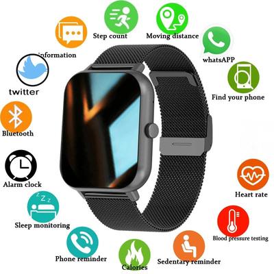 LIGE HD Large Screen Smartwatch Bluetooth Call Sports Health Wristband Body Temperature Bracelet IP67 Waterproof Men Smart Watch