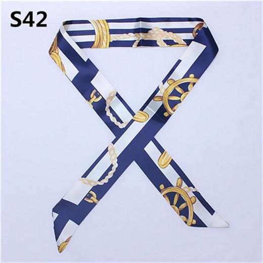 47 Colors Brand Bandana Small Silk Bag Scarf Women Head Hijab Scarf Long Skinny Scarves For Ladies Fashion Headband