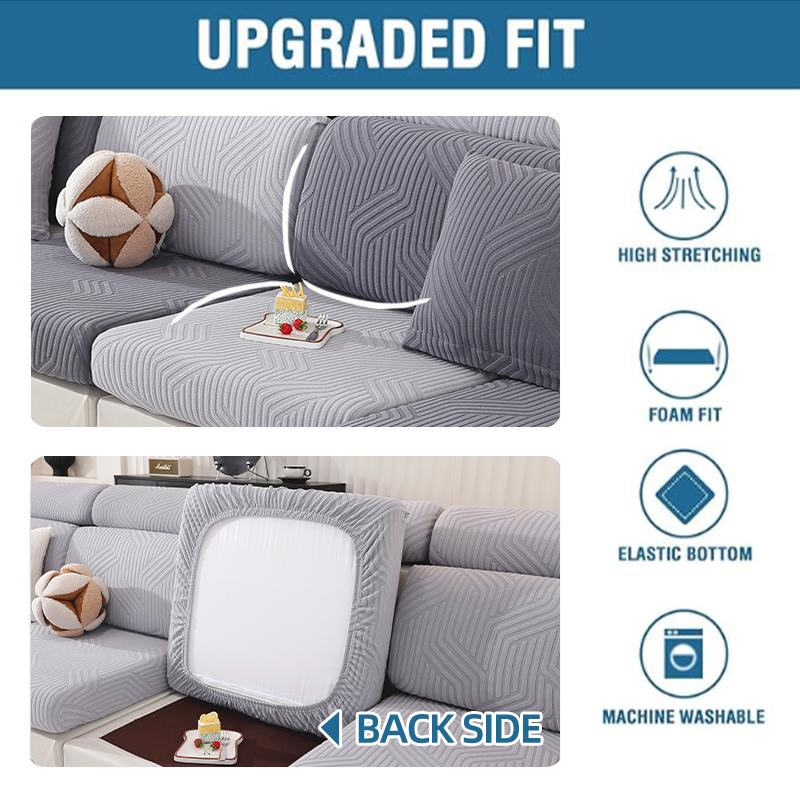 Lanmolife 1Pc Thick Jacquard Sofa Seat Cushion Cover Super Elastic Sofa Covers Spandex Non-Slip Furniture Protective Covers