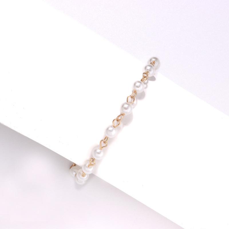 European-American Geometric Pearl Chain Beach Anklet for Women - New Fashion Jewelry