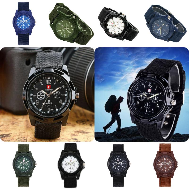 Gemius Army Sports Watch Woven Strap Stainless Steel Buckle Daily Use Man Gift